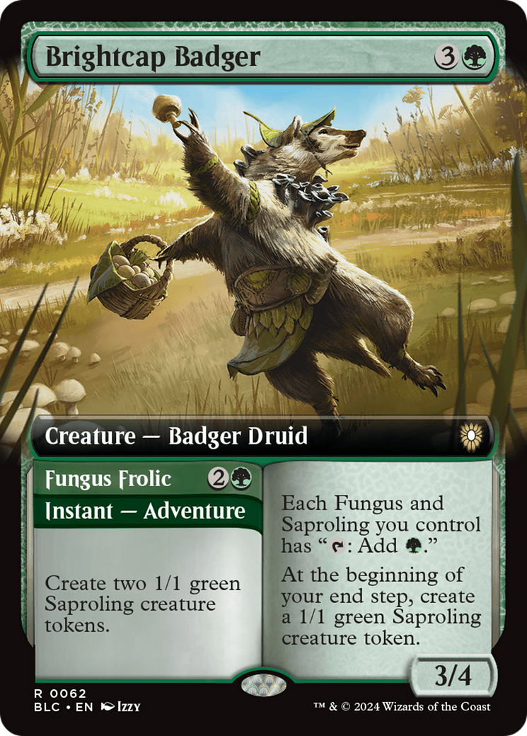 Brightcap Badger // Fungus Frolic (Extended Art) [Bloomburrow Commander] | Game Grid - Logan