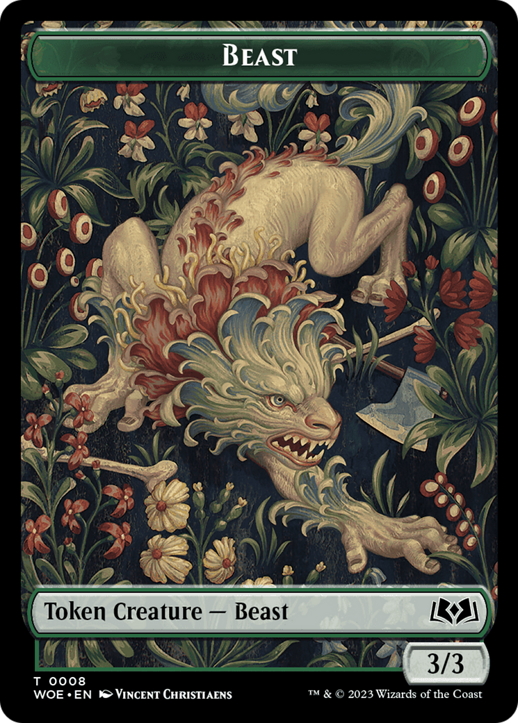 Beast // Food (0010) Double-Sided Token [Wilds of Eldraine Tokens] | Game Grid - Logan