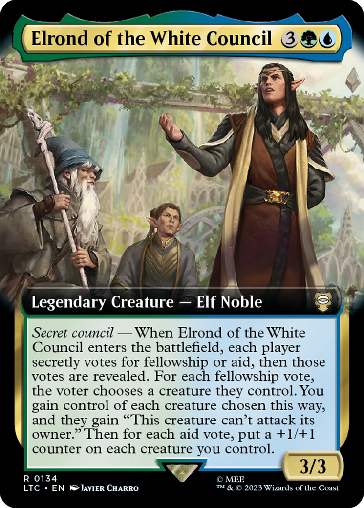 Elrond of the White Council (Extended Art) [The Lord of the Rings: Tales of Middle-Earth Commander] | Game Grid - Logan