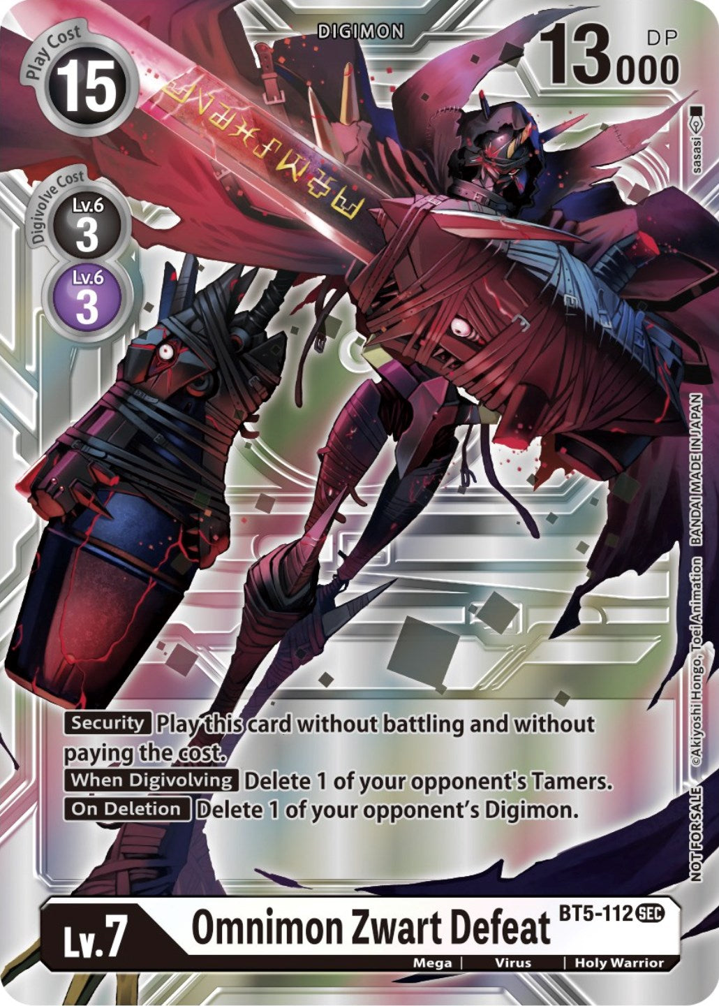 Omnimon Zwart Defeat [BT5-112] (Silver Alternate Art) [Alternative Being Booster] | Game Grid - Logan