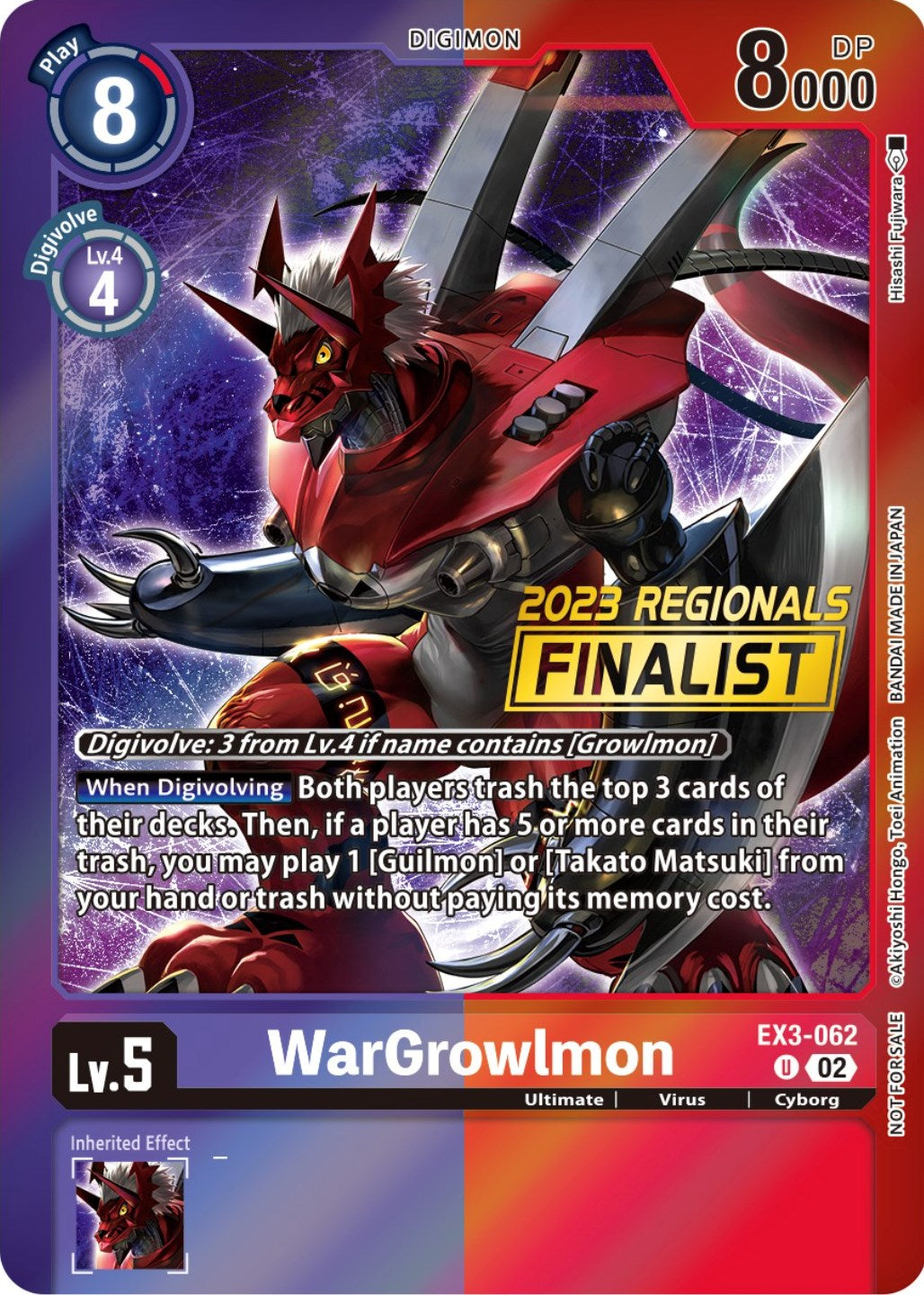 WarGrowlmon [EX3-062] (2023 Regionals Finalist) [Draconic Roar Promos] | Game Grid - Logan
