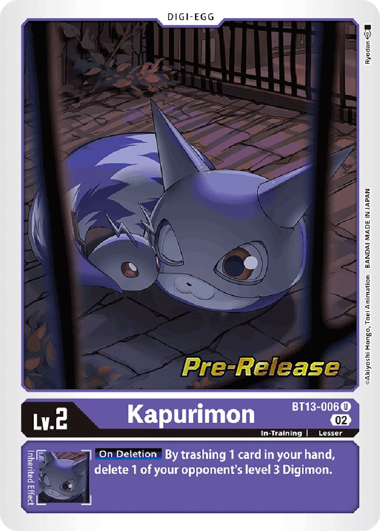 Kapurimon [BT13-006] [Versus Royal Knights Booster Pre-Release Cards] | Game Grid - Logan
