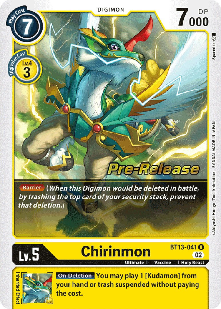 Chirinmon [BT13-041] [Versus Royal Knights Booster Pre-Release Cards] | Game Grid - Logan