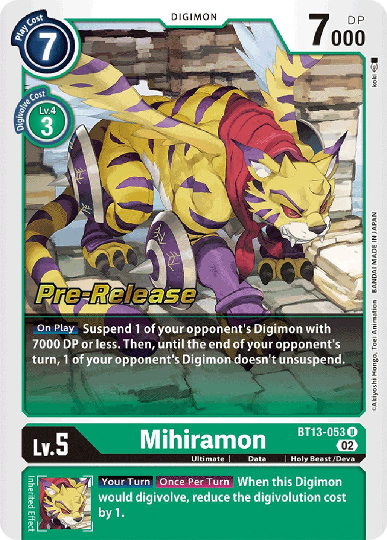 Mihiramon [BT13-053] [Versus Royal Knights Booster Pre-Release Cards] | Game Grid - Logan