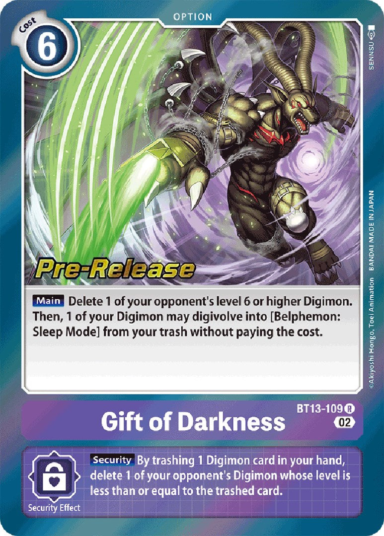 Gift of Darkness [BT13-109] [Versus Royal Knights Booster Pre-Release Cards] | Game Grid - Logan