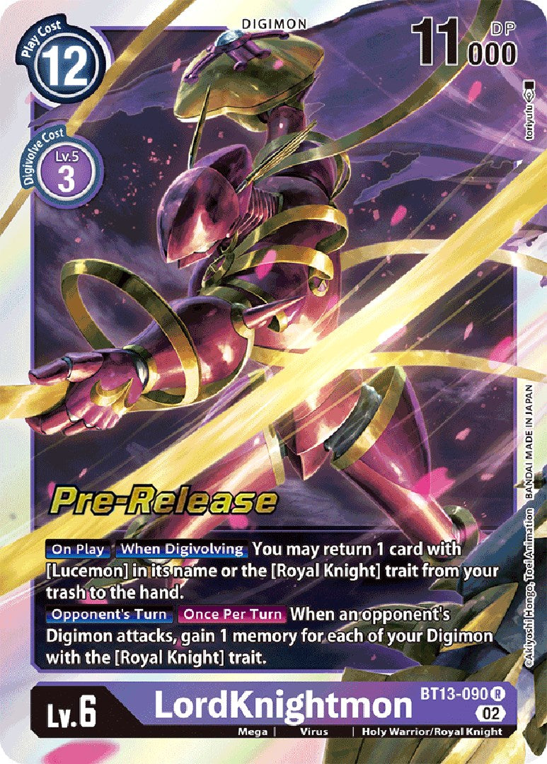 LordKnightmon [BT13-090] [Versus Royal Knights Booster Pre-Release Cards] | Game Grid - Logan