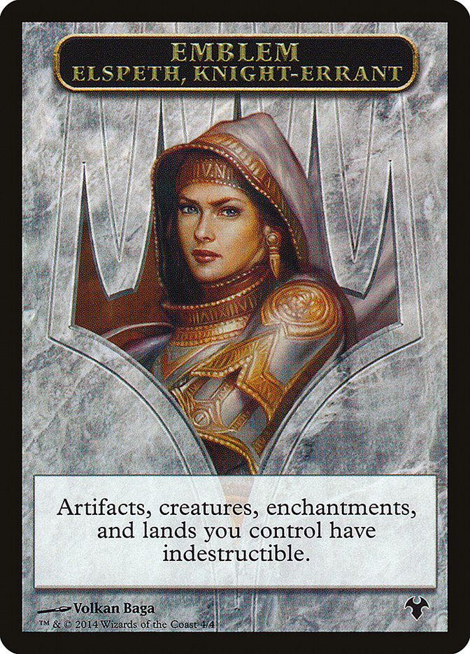 Emblem - Elspeth, Knight-Errant // Soldier Double-Sided Token [Modern Event Deck 2014 Tokens] | Game Grid - Logan