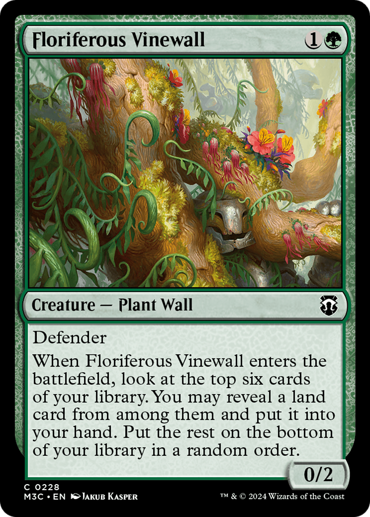 Floriferous Vinewall (Ripple Foil) [Modern Horizons 3 Commander] | Game Grid - Logan