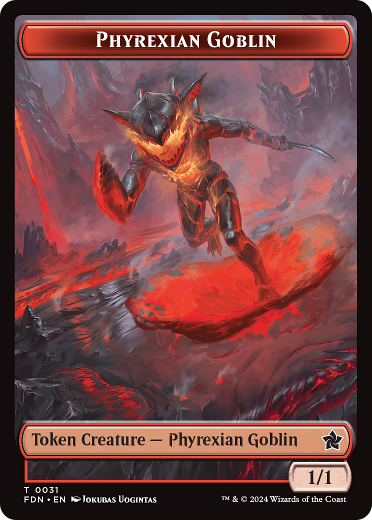 Cat (0027) // Phyrexian Goblin Double-Sided Token [Foundations Tokens] | Game Grid - Logan