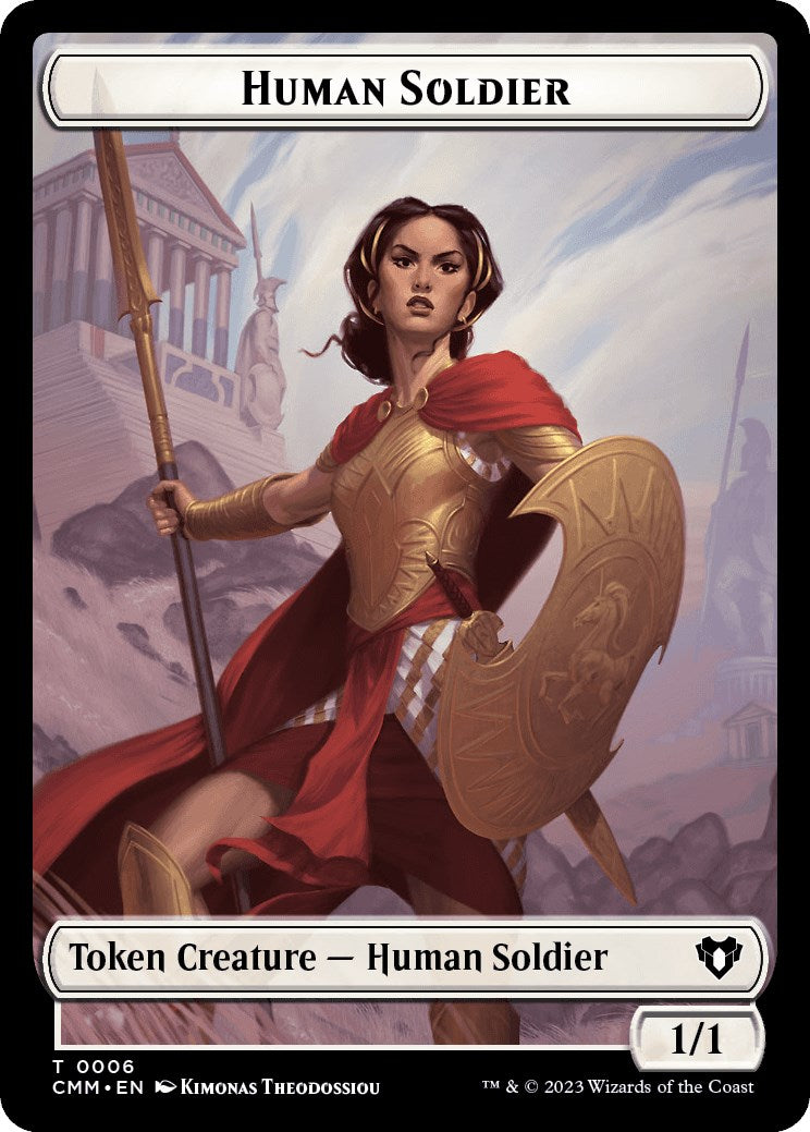 Human Soldier // Dwarf Berserker Double-Sided Token [Commander Masters Tokens] | Game Grid - Logan