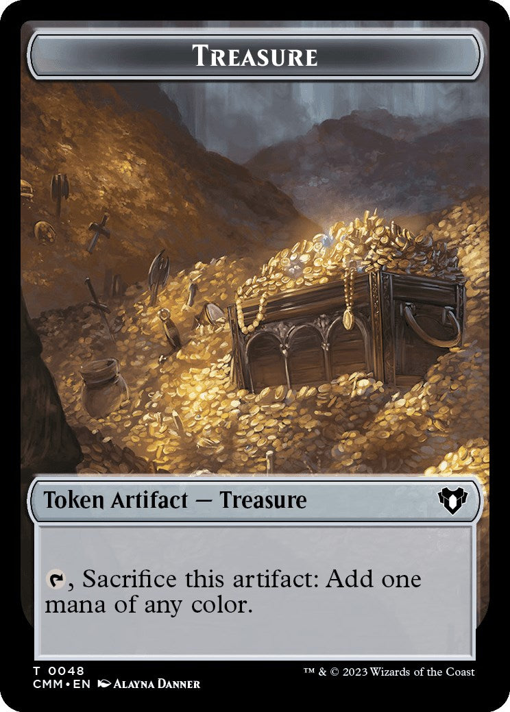 Treasure // Elemental (0025) Double-Sided Token [Commander Masters Tokens] | Game Grid - Logan