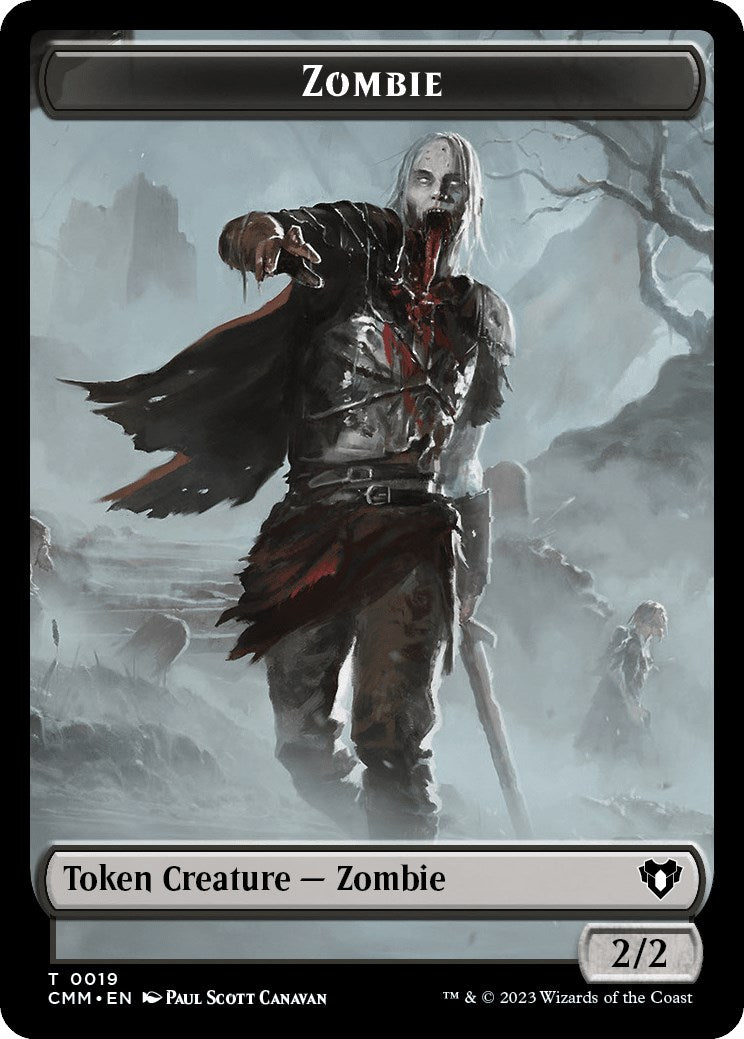 Zombie (0019) // Cat (0005) Double-Sided Token [Commander Masters Tokens] | Game Grid - Logan