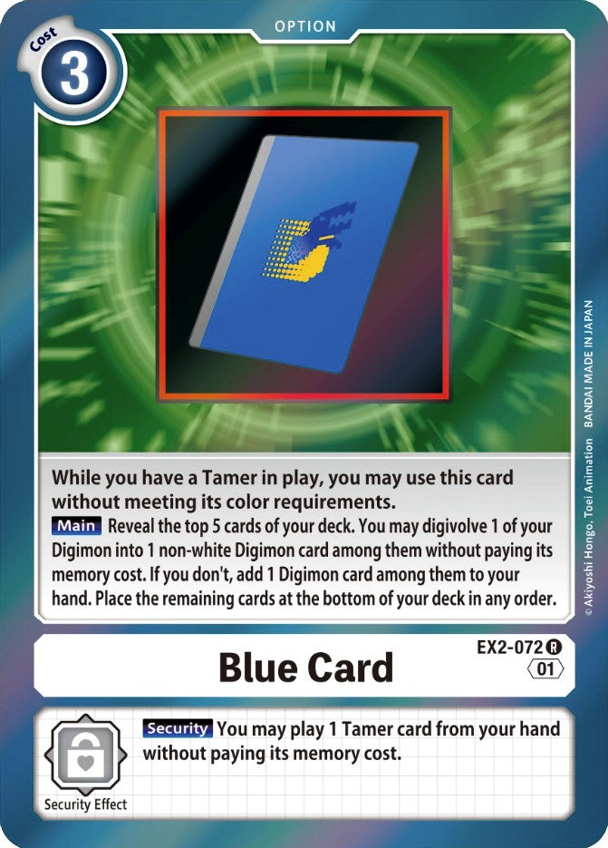 Blue Card [EX2-072] [Digital Hazard] | Game Grid - Logan
