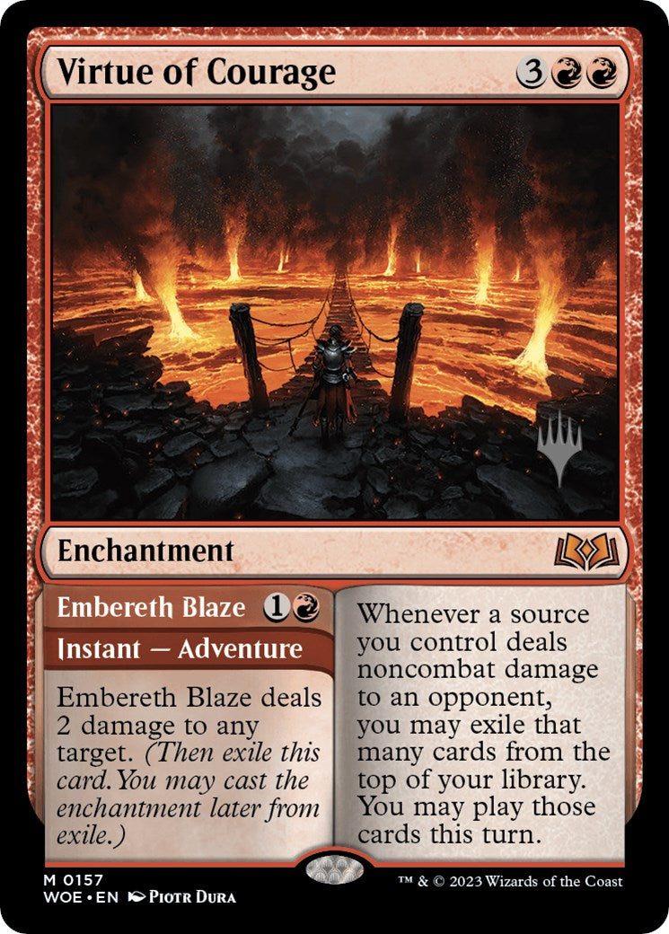 Virtue of Courage //Embereth Blaze (Promo Pack) [Wilds of Eldraine Promos] | Game Grid - Logan