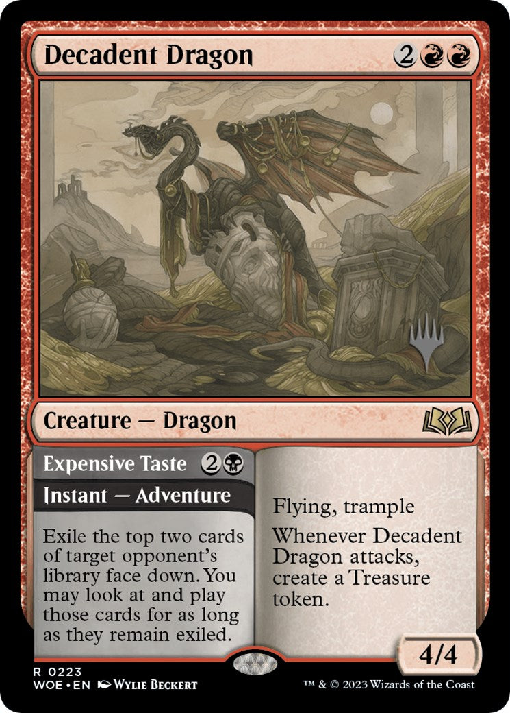 Decadent Dragon // Expensive Taste (Promo Pack) [Wilds of Eldraine Promos] | Game Grid - Logan
