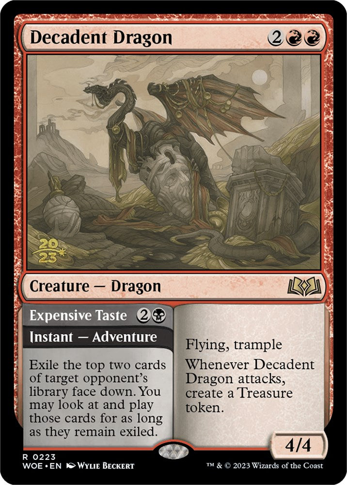 Decadent Dragon // Expensive Taste (Promo Pack) [Wilds of Eldraine Promos] | Game Grid - Logan