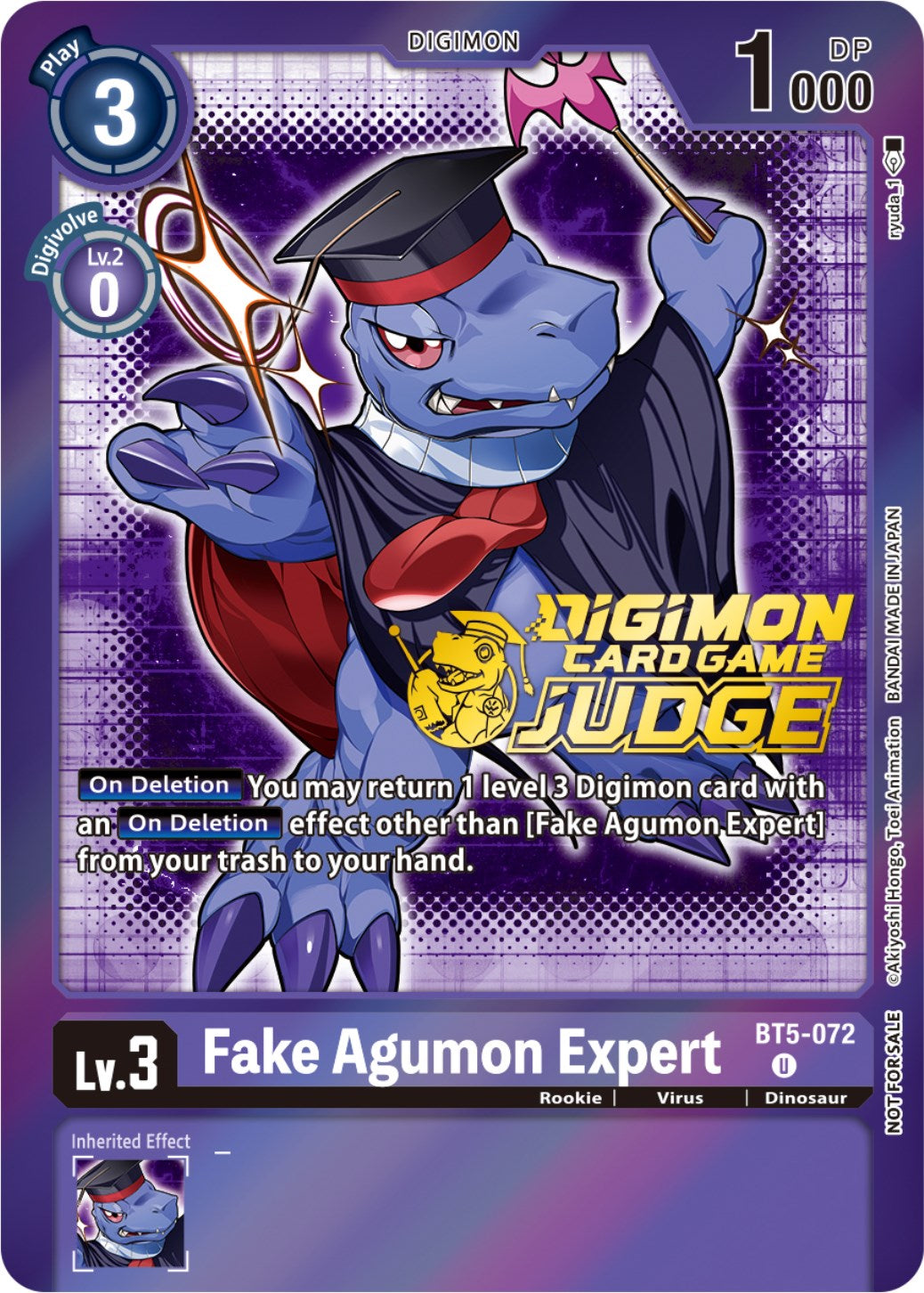 Fake Agumon Expert [BT5-072] (Judge Pack 4) [Battle of Omni Promos] | Game Grid - Logan
