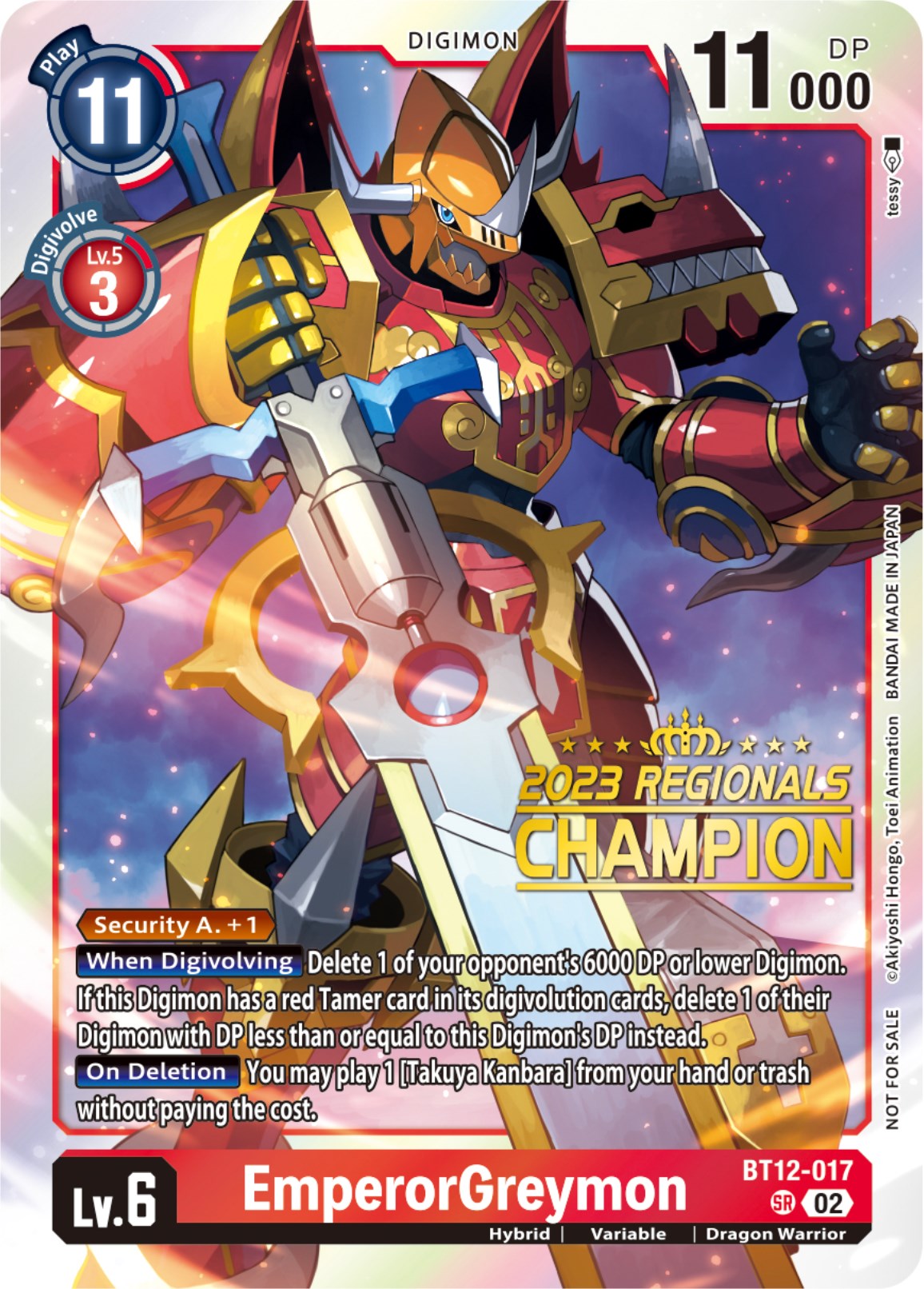 EmperorGreymon [BT12-017] (2023 Regionals Champion) [Across Time] | Game Grid - Logan