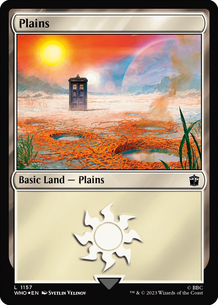 Plains (1157) (Surge Foil) [Doctor Who] | Game Grid - Logan