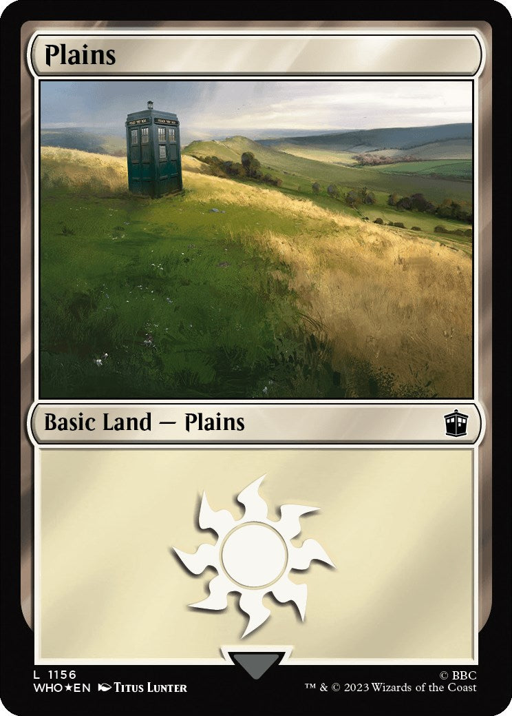 Plains (1156) (Surge Foil) [Doctor Who] | Game Grid - Logan