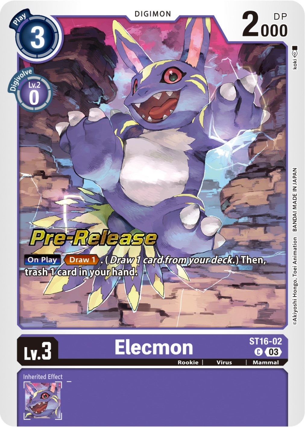 Elecmon [ST16-02] [Starter Deck: Wolf of Friendship Pre-Release Cards] | Game Grid - Logan
