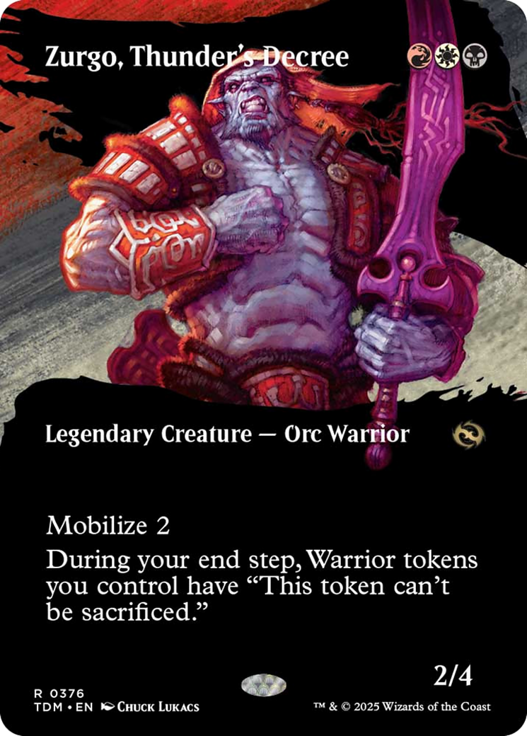 Zurgo, Thunder's Decree (Borderless) [Tarkir: Dragonstorm] | Game Grid - Logan