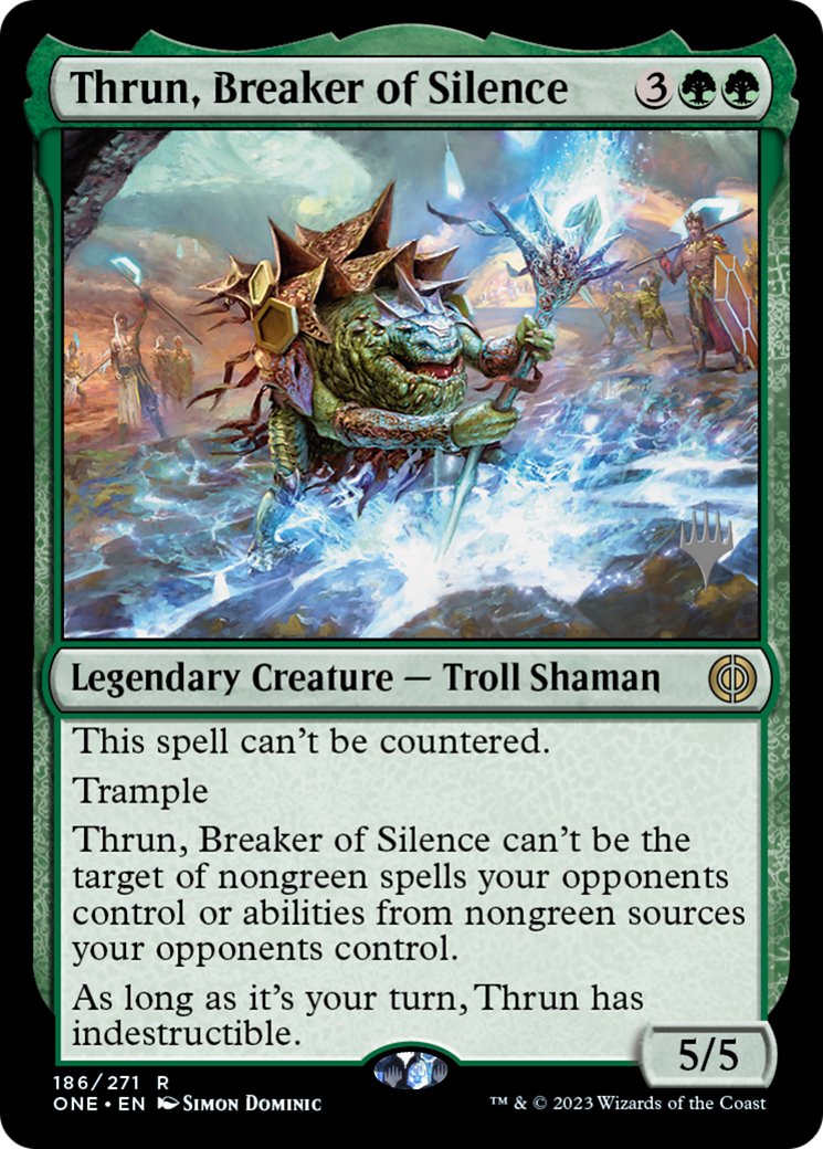 Thrun, Breaker of Silence (Promo Pack) [Phyrexia: All Will Be One Promos] | Game Grid - Logan