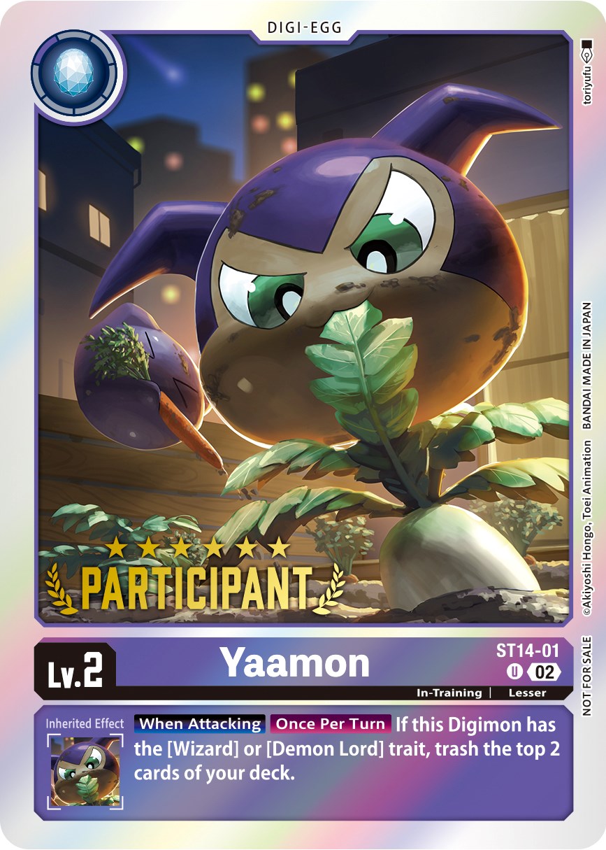 Yaamon [ST14-01] (Digimon 3-On-3 November 2023 Participation) [Starter Deck: Beelzemon Advanced Deck Set] | Game Grid - Logan