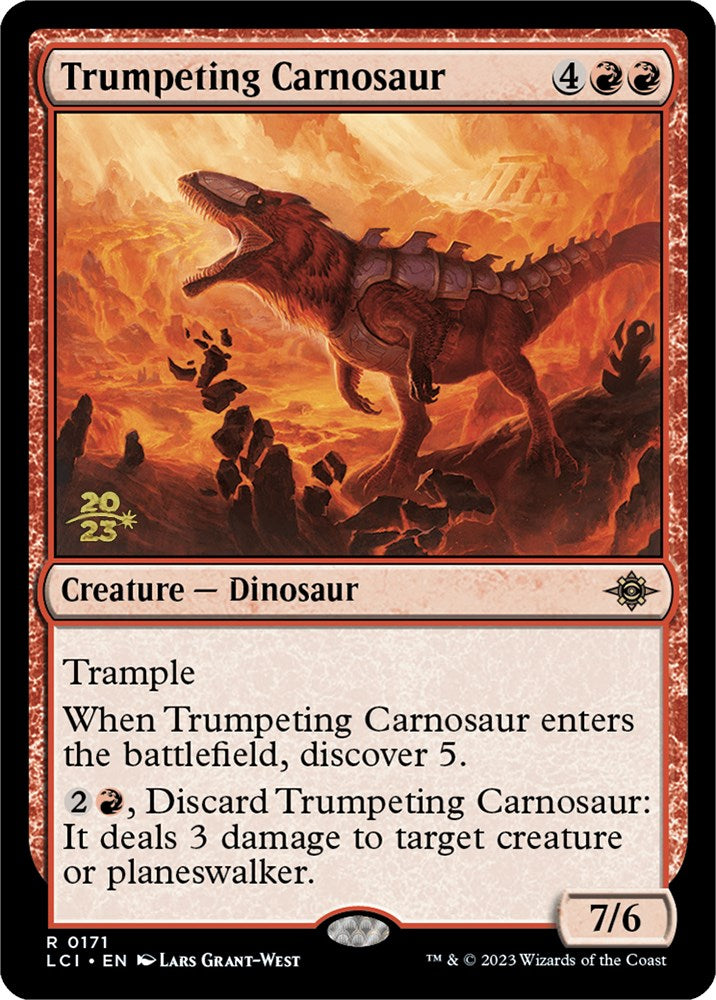 Trumpeting Carnosaur [The Lost Caverns of Ixalan Prerelease Cards] | Game Grid - Logan