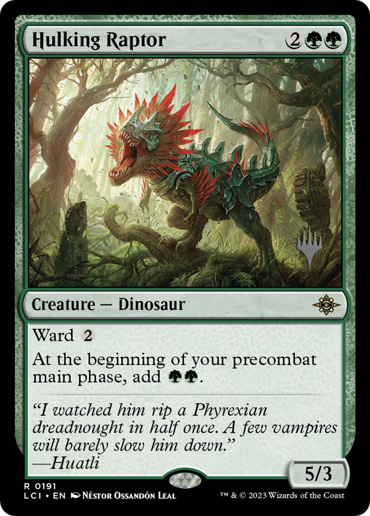 Hulking Raptor (Promo Pack) [The Lost Caverns of Ixalan Promos] | Game Grid - Logan