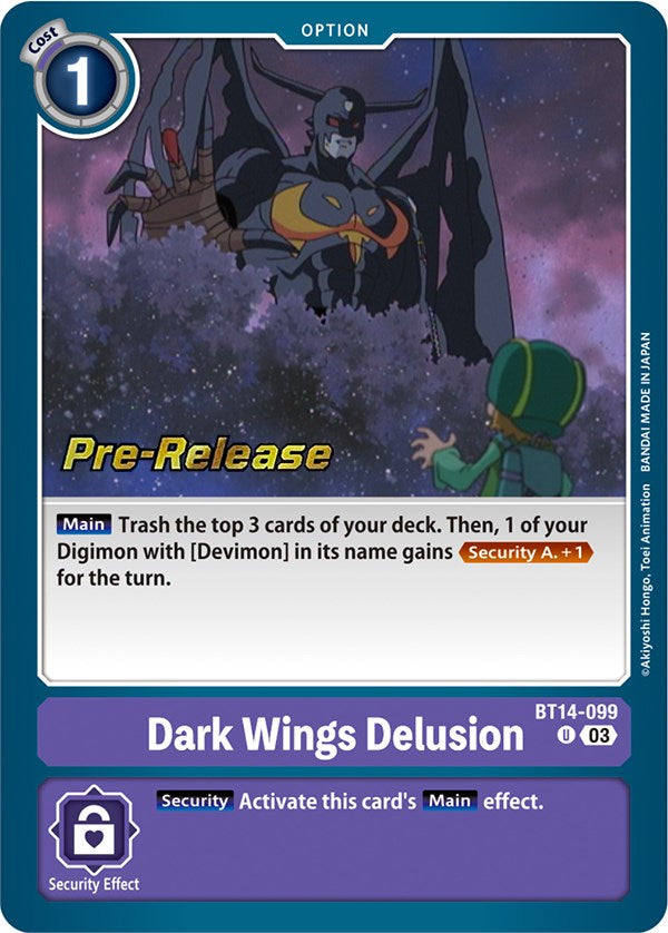 Dark Wings Delusion [BT14-099] [Blast Ace Pre-Release Cards] | Game Grid - Logan