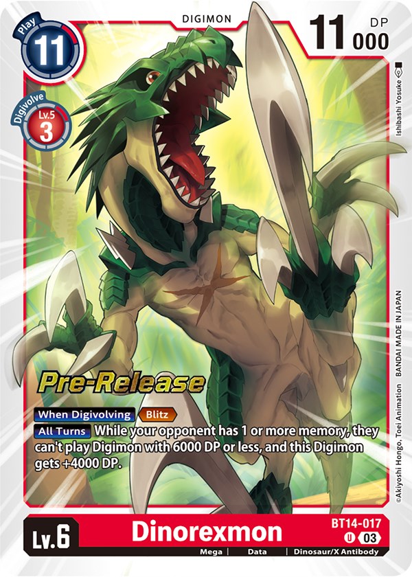 Dinorexmon [BT14-017] [Blast Ace Pre-Release Cards] | Game Grid - Logan