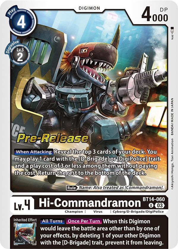 Hi-Commandramon [BT14-060] [Blast Ace Pre-Release Cards] | Game Grid - Logan