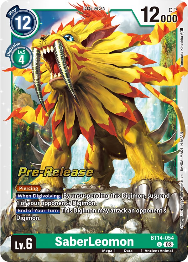 SaberLeomon [BT14-054] [Blast Ace Pre-Release Cards] | Game Grid - Logan