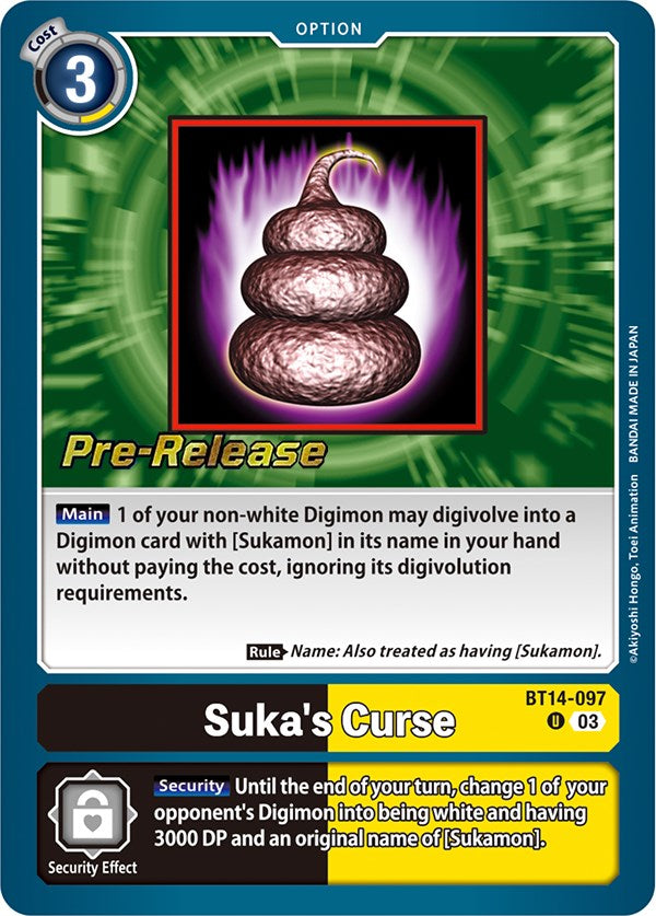 Suka's Curse [BT14-097] [Blast Ace Pre-Release Cards] | Game Grid - Logan