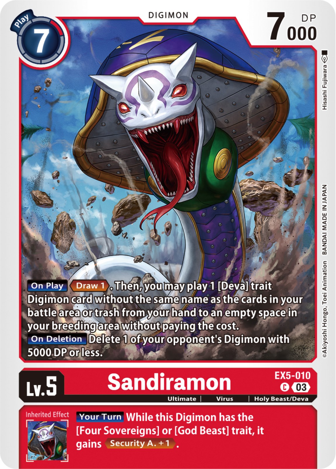 Sandiramon [EX5-010] [Animal Colosseum] | Game Grid - Logan