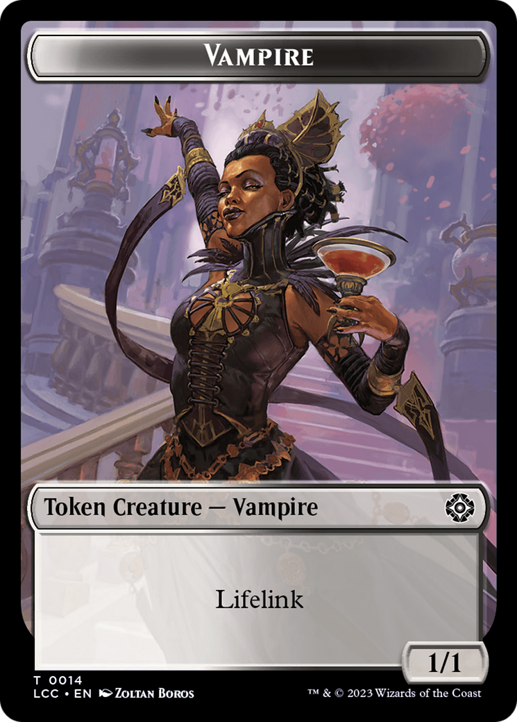 Vampire (0014) // Vampire Demon Double-Sided Token [The Lost Caverns of Ixalan Commander Tokens] | Game Grid - Logan