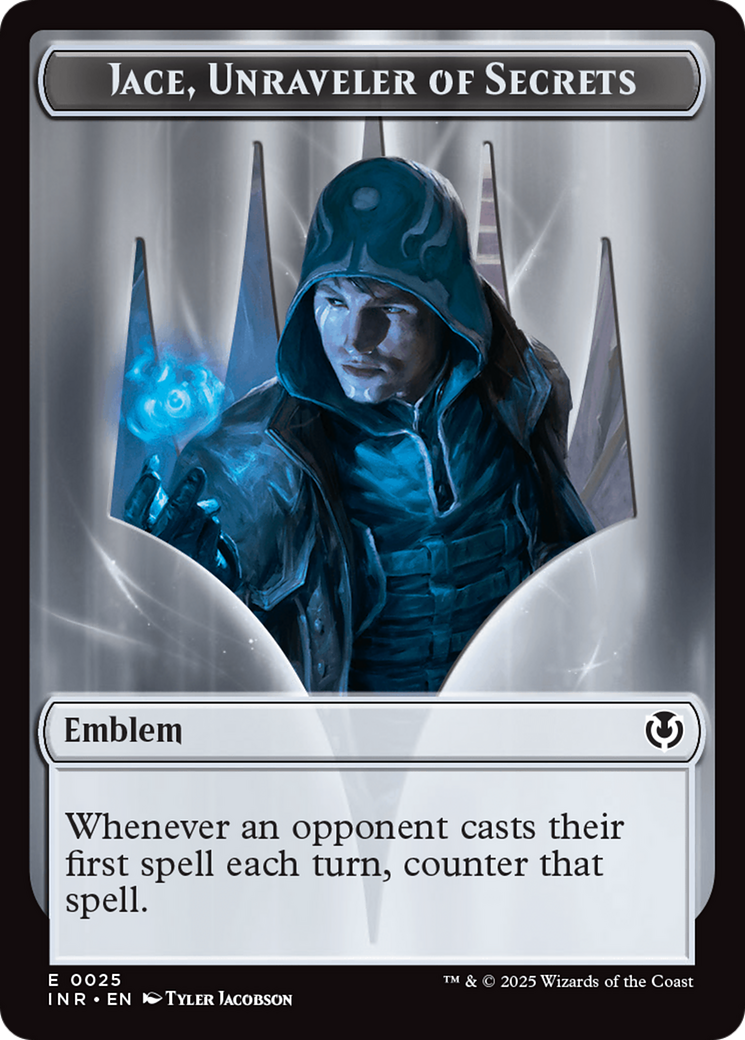 Human Wizard // Emblem - Jace, Unraveler of Secrets Double-Sided Token [Innistrad Remastered Tokens] | Game Grid - Logan