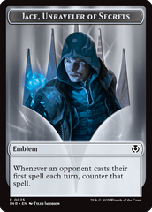 Human Wizard // Emblem - Jace, Unraveler of Secrets Double-Sided Token [Innistrad Remastered Tokens] | Game Grid - Logan