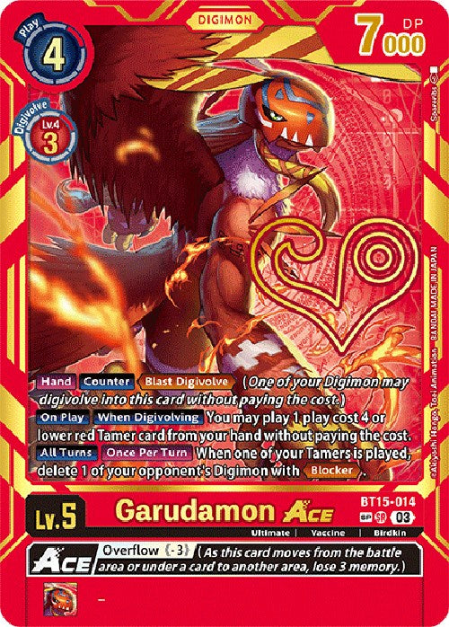 Garudamon Ace (Special Rare) [BT15-014] [Exceed Apocalypse] | Game Grid - Logan