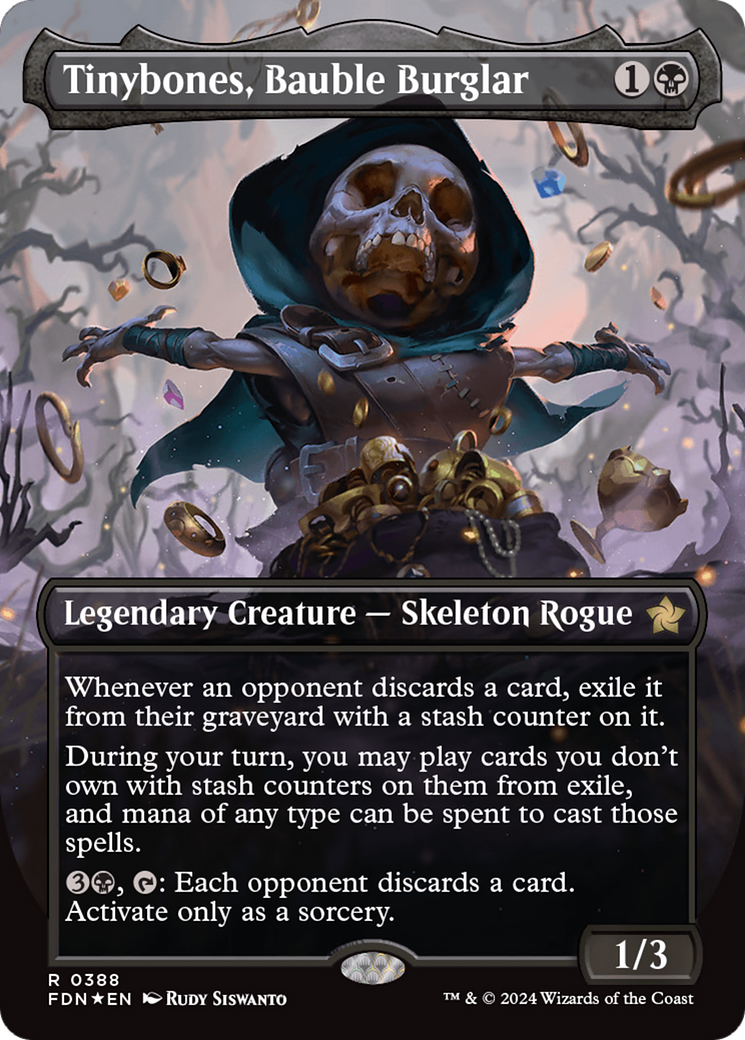 Tinybones, Bauble Burglar (Borderless) (Mana Foil) [Foundations] | Game Grid - Logan