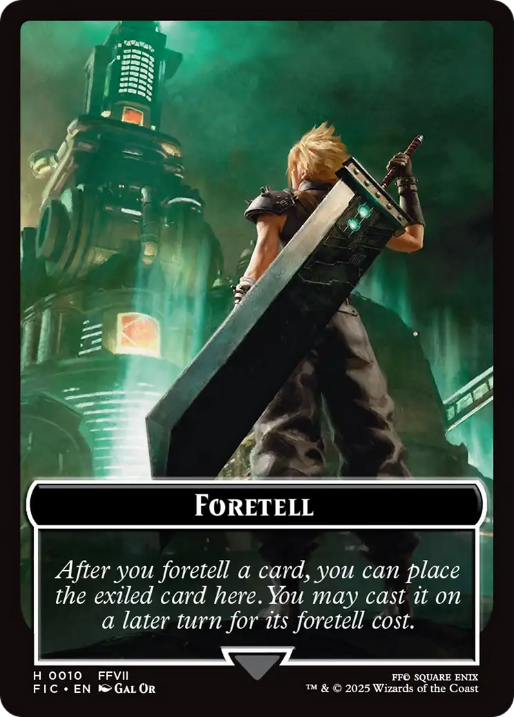 Foretell // Treasure Double-Sided Token (Surge Foil) [FINAL FANTASY Commander Tokens] | Game Grid - Logan