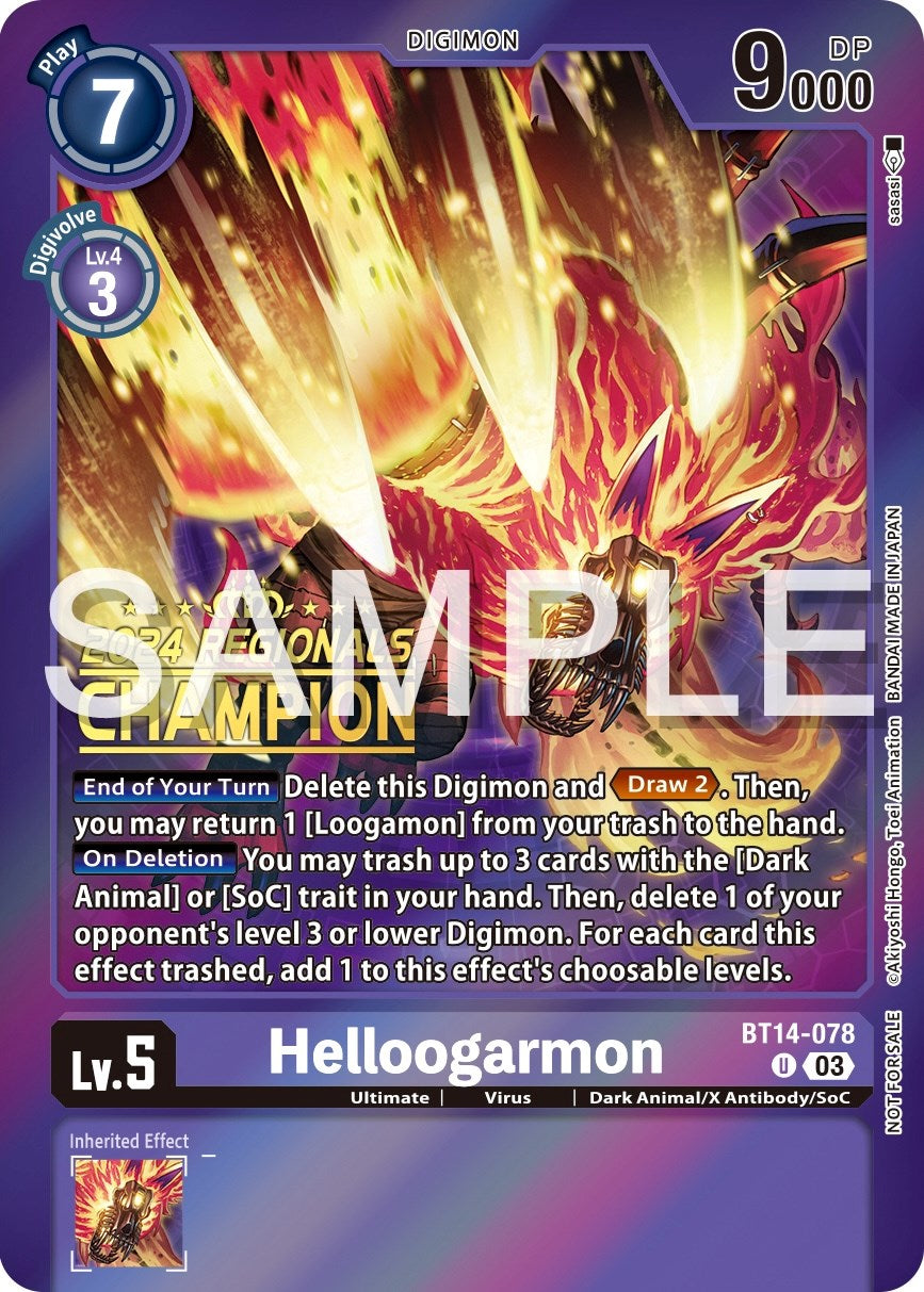 Helloogarmon [BT14-078] (2024 Regionals Champion) [Blast Ace Promos] | Game Grid - Logan