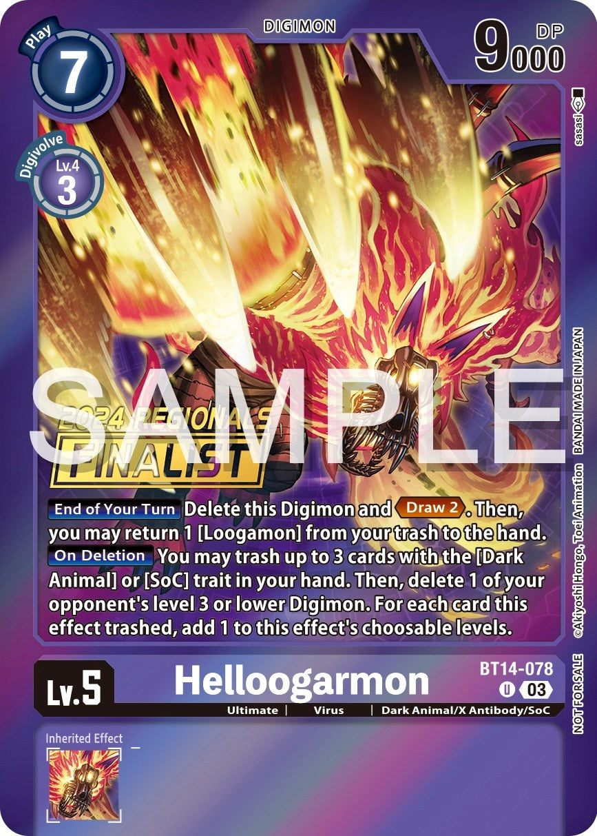 Helloogarmon [BT14-078] (2024 Regionals Finalist) [Blast Ace Promos] | Game Grid - Logan