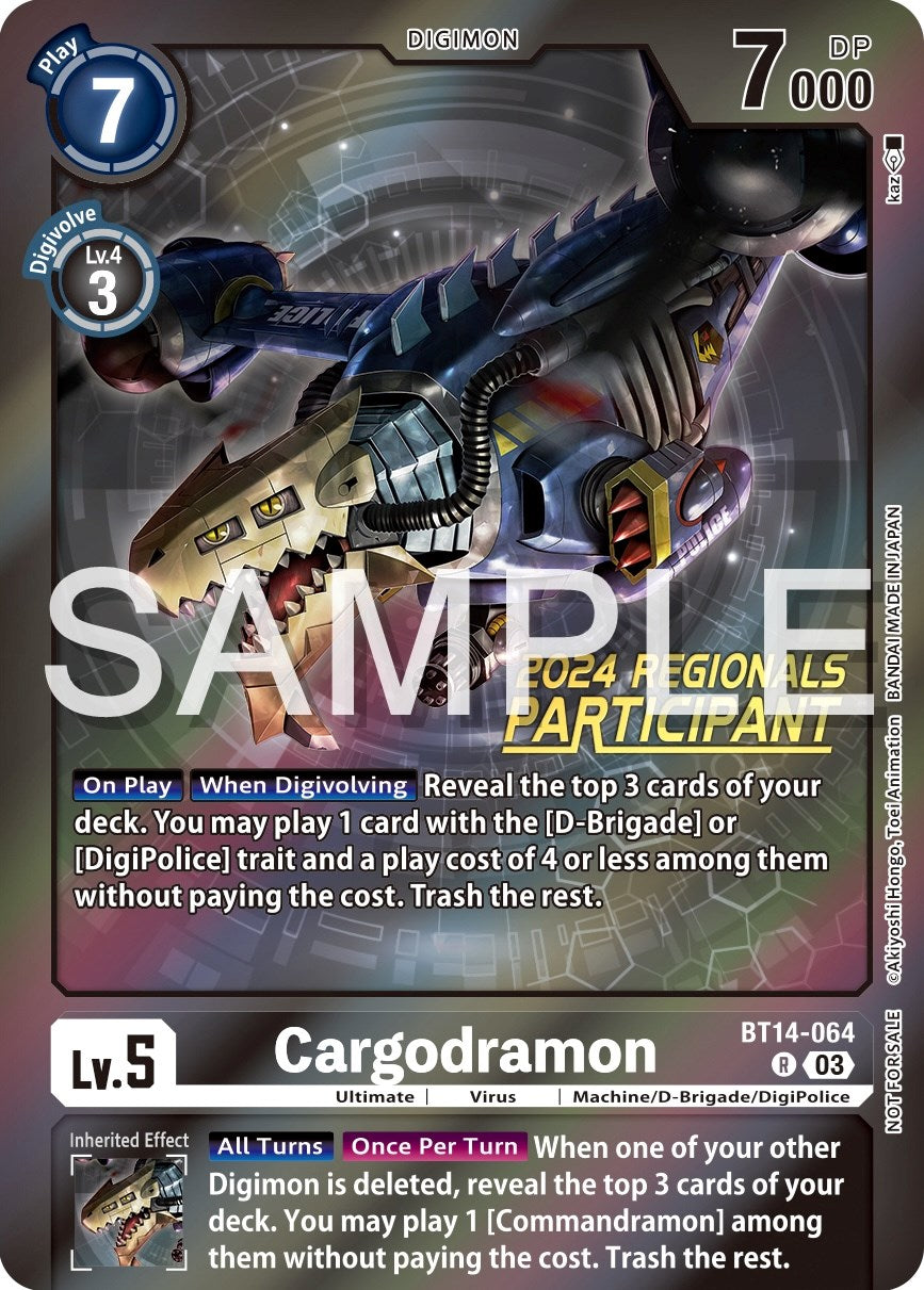Cargodramon [BT14-064] (2024 Regionals Participant) [Blast Ace Promos] | Game Grid - Logan