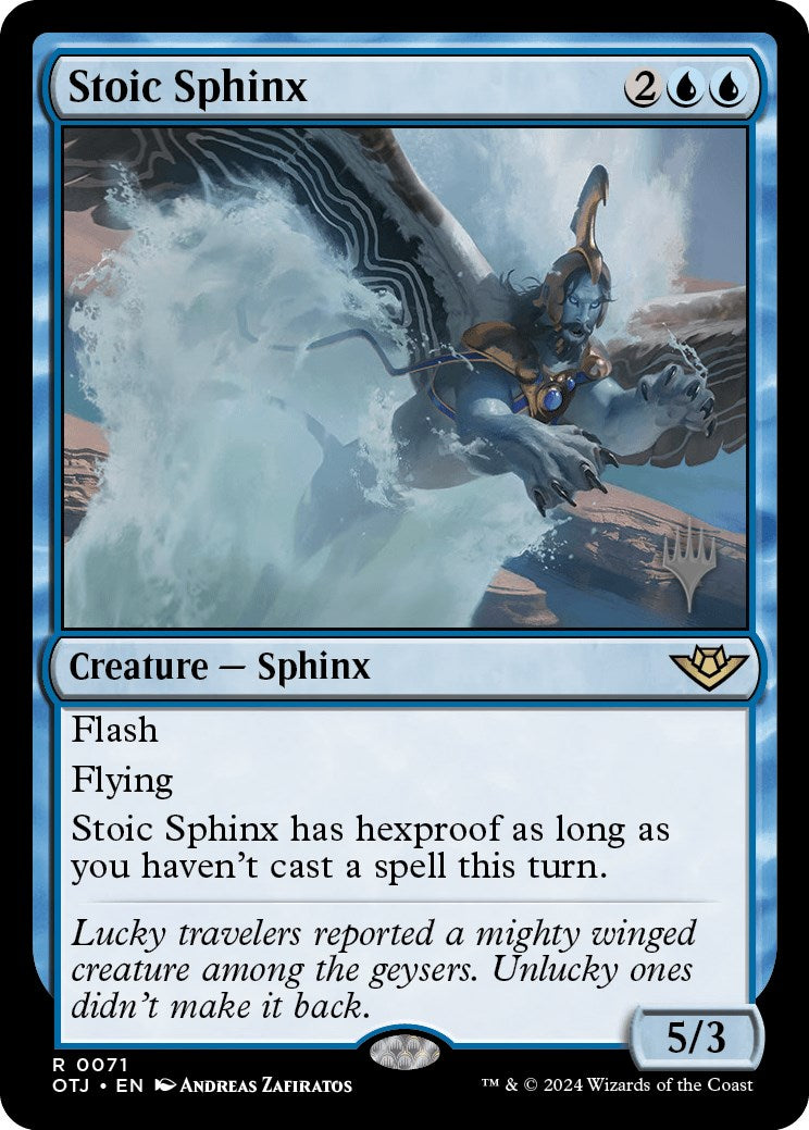 Stoic Sphinx (Promo Pack) [Outlaws of Thunder Junction Promos] | Game Grid - Logan
