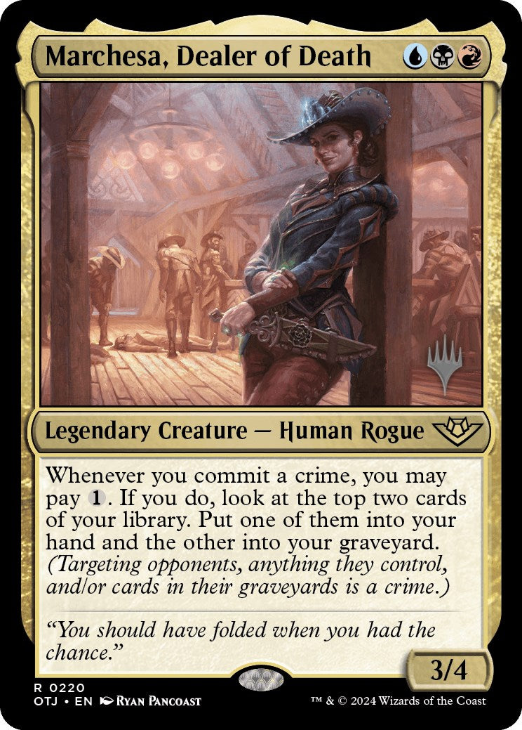 Marchesa, Dealer of Death (Promo Pack) [Outlaws of Thunder Junction Promos] | Game Grid - Logan