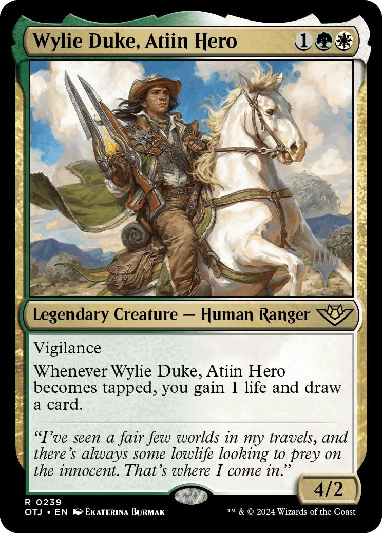 Wylie Duke, Atiin Hero (Promo Pack) [Outlaws of Thunder Junction Promos] | Game Grid - Logan