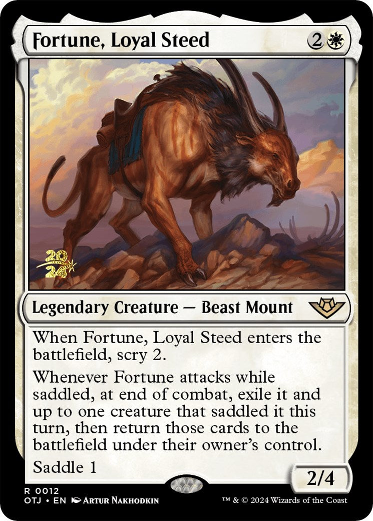 Fortune, Loyal Steed [Outlaws of Thunder Junction Prerelease Promos] | Game Grid - Logan