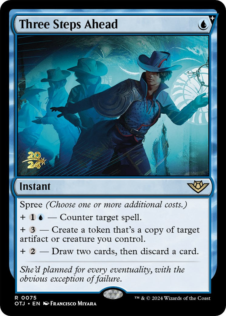 Three Steps Ahead [Outlaws of Thunder Junction Prerelease Promos] | Game Grid - Logan